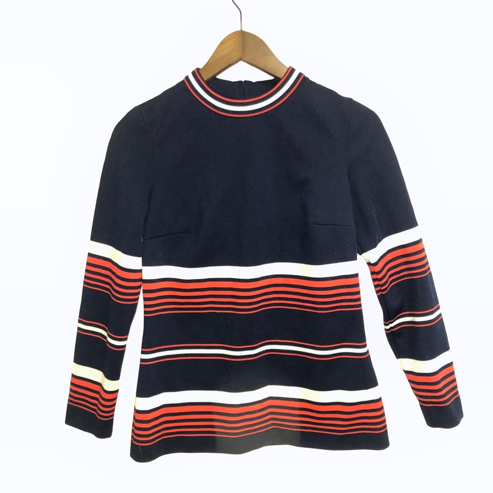 vintage 60s French new wave striped long sleeve top🥖❤️🧑‍🎨 - Picture 3 of 5